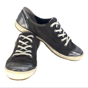 JOSEF SEIBEL Cap Toe Grey Suede Lace Up Sneakers 9